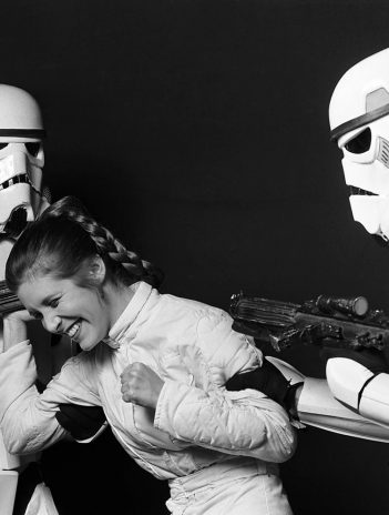 Carrie Fisher sul set di Star Wars